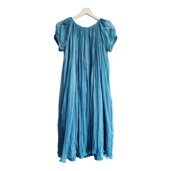 Marimekko turquoise silk chiffon dress
