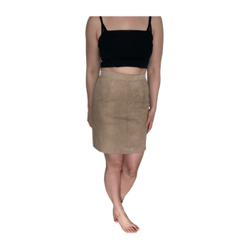 Beige mokkanahkahame