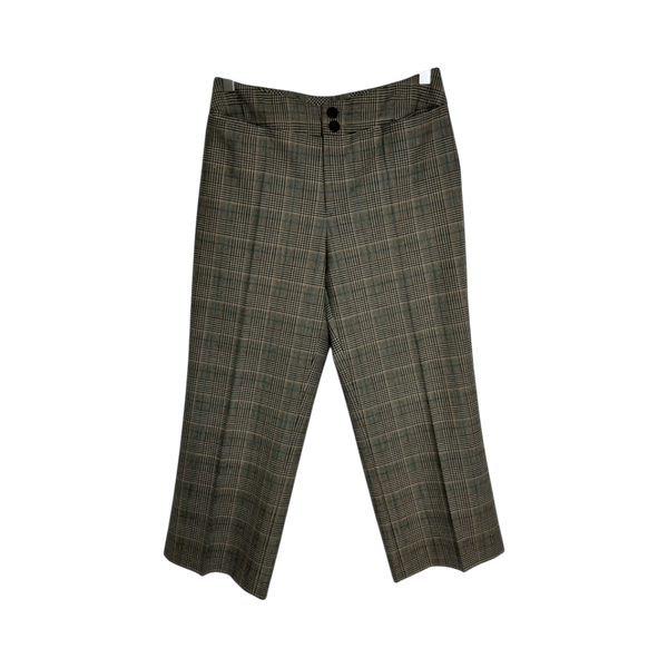 Wool Blend Plaid Trousers Sz. 36