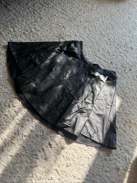 Black faux leather skirt