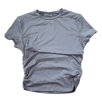 Grey ruched crop top