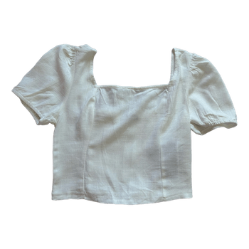 White smocked crop top