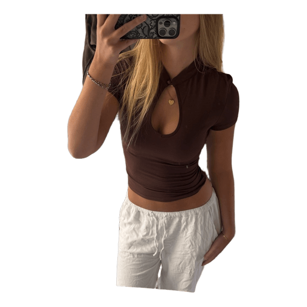 Brun fest top