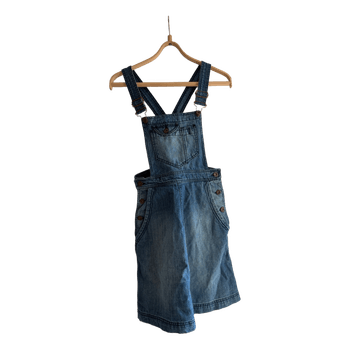 Blue denim overall dress