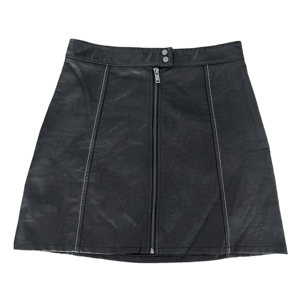 Black faux leather skirt