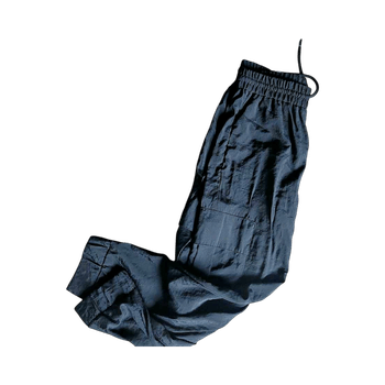 Black drawstring satin pants