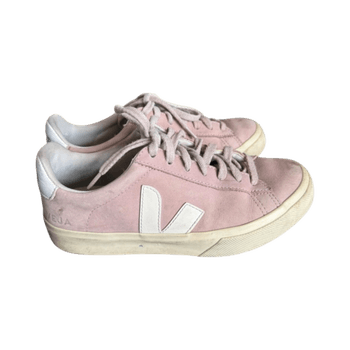Pink suede sneakers
