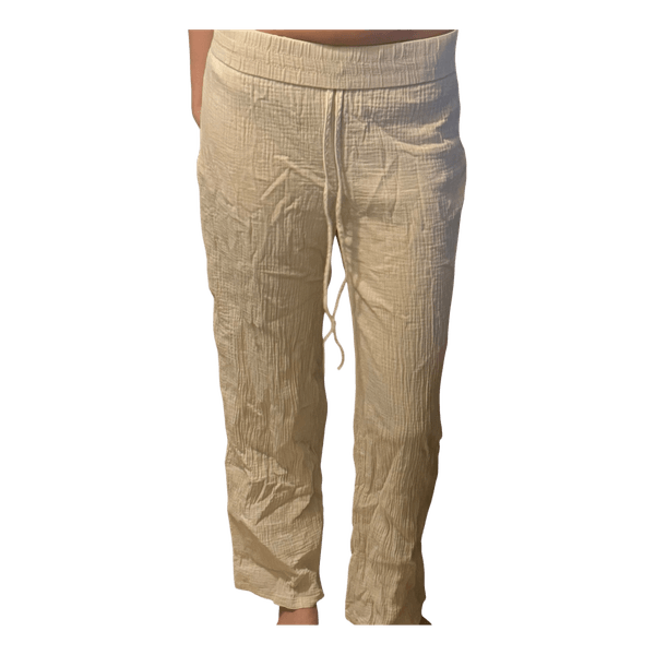 Beige textured trousers