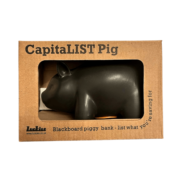 Säästöpossu liitutaulumateriaalilla
