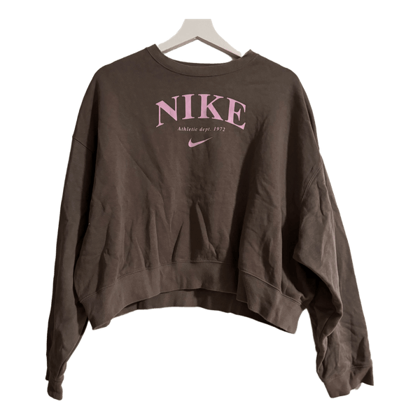 Brown Nike cropped sweatshirt