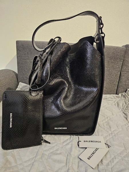 Balenciaga Tool 2.0 North-South Tote bucket style snakeskin embossing