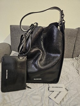 Balenciaga Tool 2.0 North-South Tote bucket style snakeskin embossing