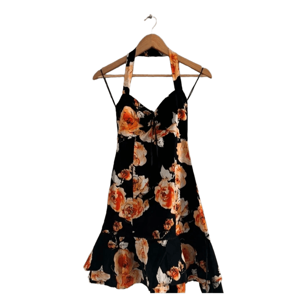 Floral halterneck mini dress