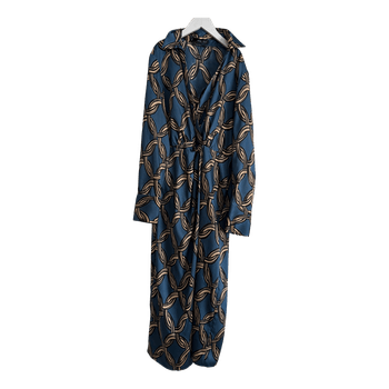MNG blue chain print dress