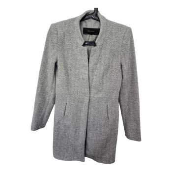Grey herringbone wool coat
