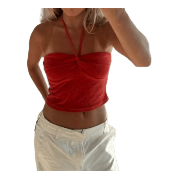 Rød halterneck top