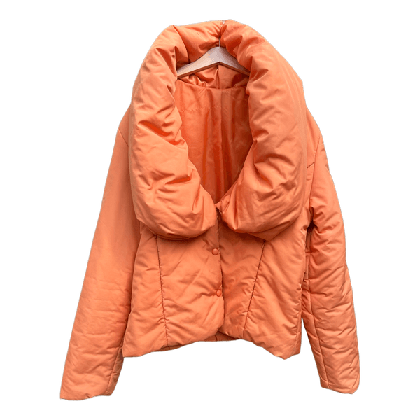 Orange puffer jacket