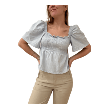 Light blue smocked top