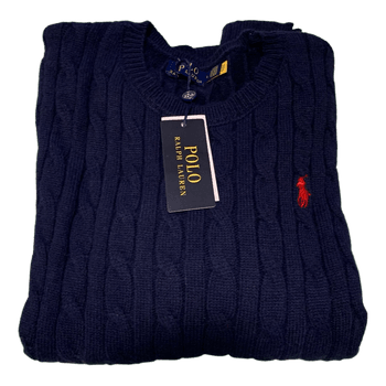 Navy cable knit sweater