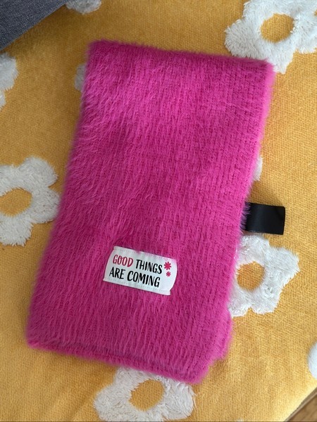 Bright pink scarf