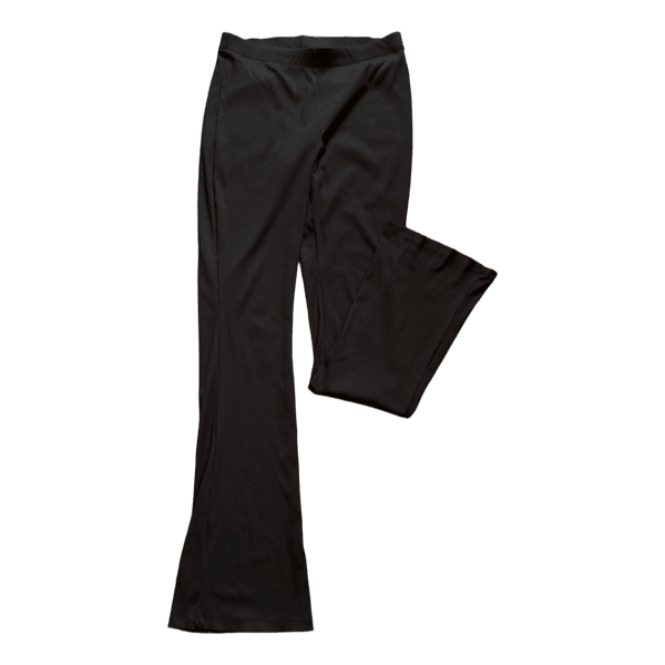 Brown ribbed flared trousers