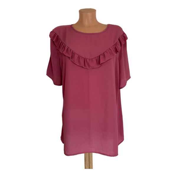 Peacocks pink frilled top