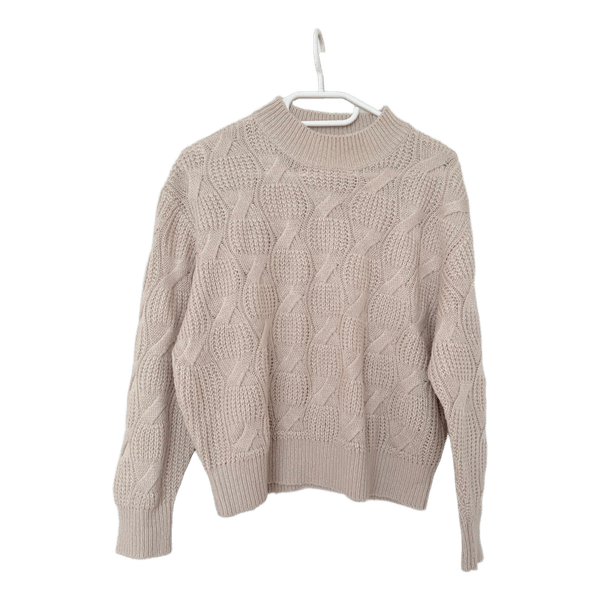 Beige cable knit sweater