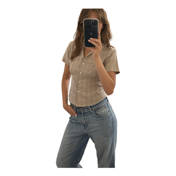 Beige checkered blouse