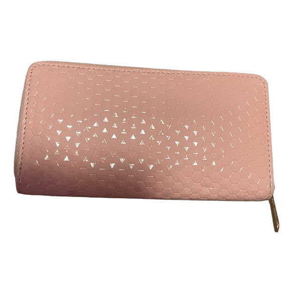 Pink textured zip wallet