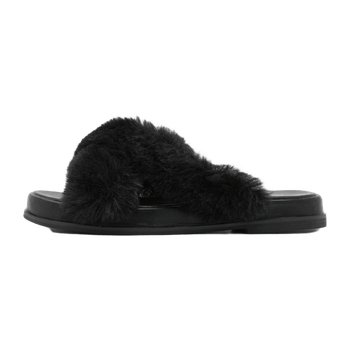 Black mule slippers