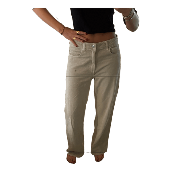 Beige wide leg jeans