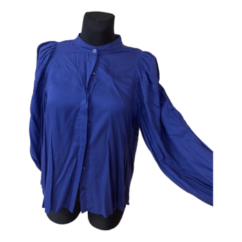 Blue button-up blouse