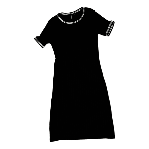 Black ribbed knit dress