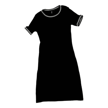 Black ribbed knit dress