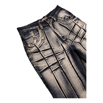 Vintage Raw Blue EU Baggy Jeans 30x30 Y2K Streetwear Crosshatch Blue Denim