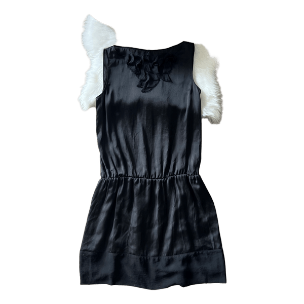 Black sleeveless mini dress