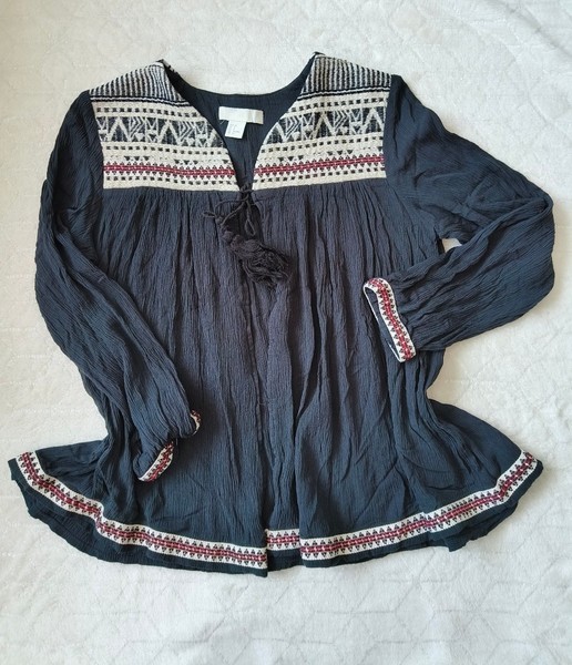 Baby blue H&M boho blouse