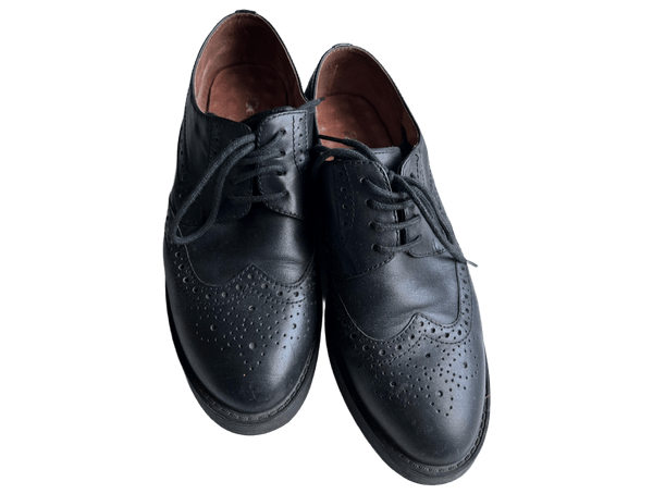 Black leather brogue shoes