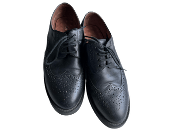 Black leather brogue shoes