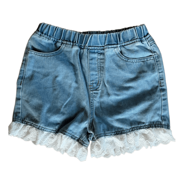Shein denimshorts med blonder