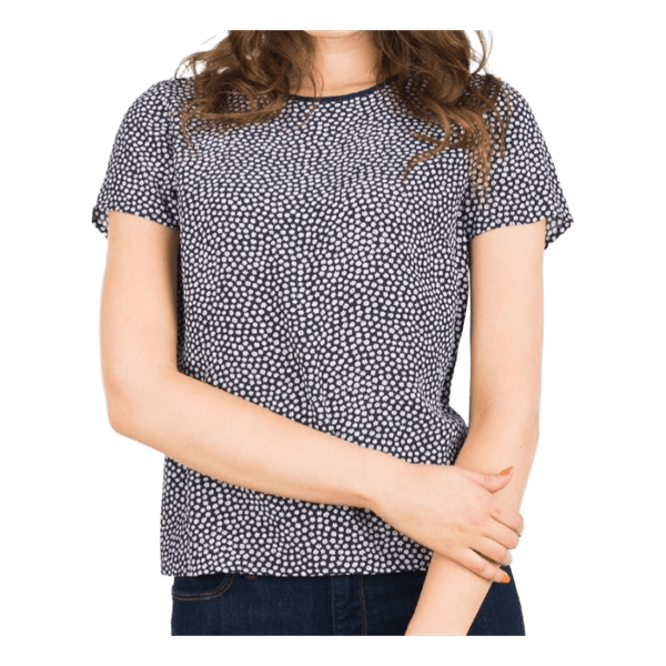 Tommy Hilfiger Women's Navy Floral Print Blouse Top Size 6 S 100% Viscose EUC