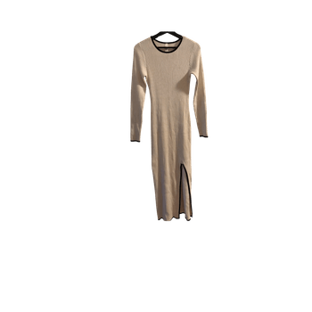 Ribbed long-sleeve midi dress