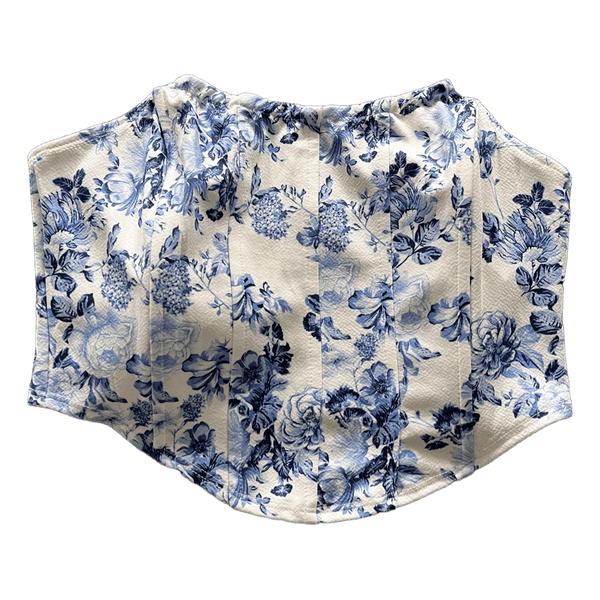 Blue floral corset top