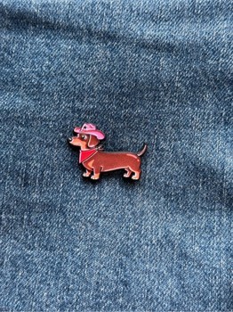 Cowboy tax dog pin
