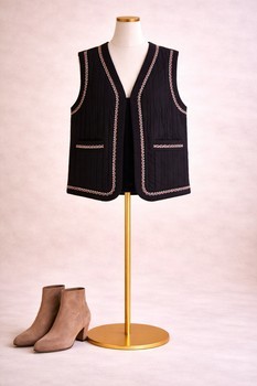 Black quilted vest