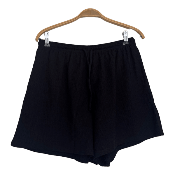 Black polyester shorts