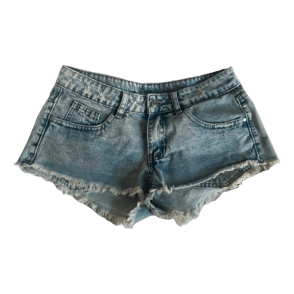 Acid wash denim shorts