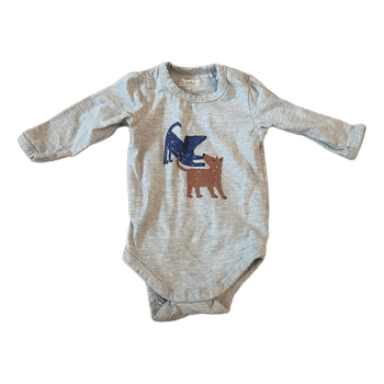 Harmaa koirakuviollinen body