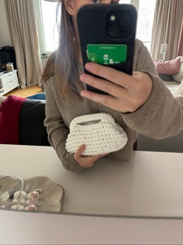 White crocheted handbag