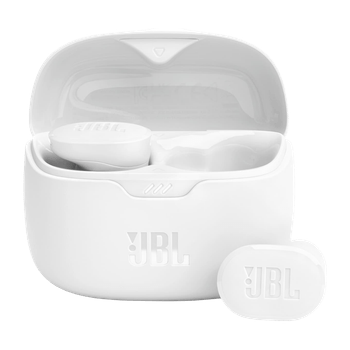 White wireless in-ear headphones